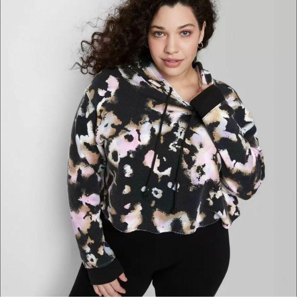 WOMEN'S PLUS SIZE CROPPED HOODIE - WILD FABLE 1X